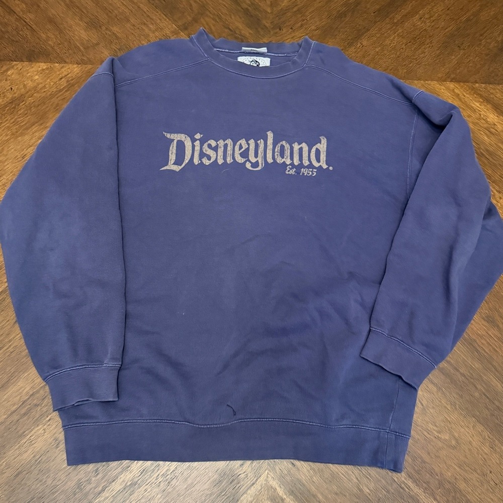 Disneyland Authentic Pigments Purple Sweatshirt Crewneck Est 1955 Large Vintage
